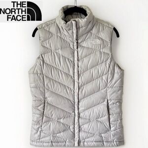 The North Face 550 Fill Women's Down Quilted Puffer Vest Light Gray Size Small